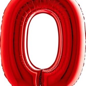 Foil balloon "NUMBER 0" red