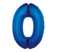 Fooliumist õhupall "NUMBER 0" sinine