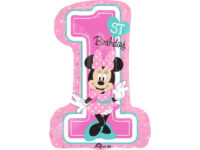 Foil balloon "MINNIE MOUSE" number 1 pink