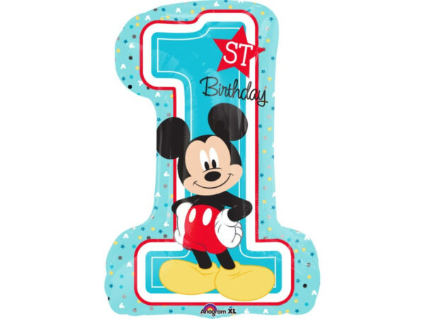 Foil balloon "MICKEY MOUSE" number 1 blu