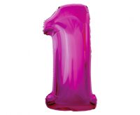 Fooliumist õhupall "NUMBER 1" fuksia
