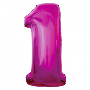 Number-1-fuksia-FG-C85R1 Heart, fuchsia metallic, 91cm