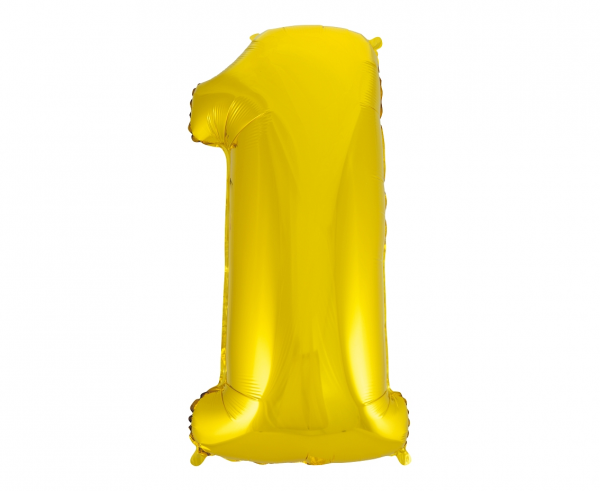 Fooliumist õhupall "NUMBER 1" kuldne
