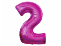 Fooliumist õhupall "NUMBER 2" fuksia