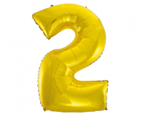 Fooliumist õhupall "NUMBER 2" kuldne