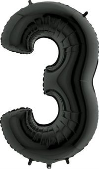 Foil balloon "NUMBER 3" black