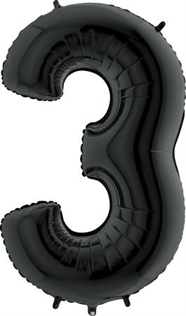 Fooliumist õhupall "NUMBER 3" must