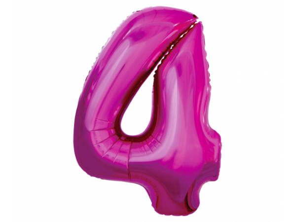 Number-4-fuksia-FG-C85R4 Foil balloon "NUMBER 4" fuchsia