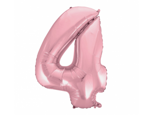 Number-4-heleroosa-BC-HRO4 Foil balloon "NUMBER 4" light pink