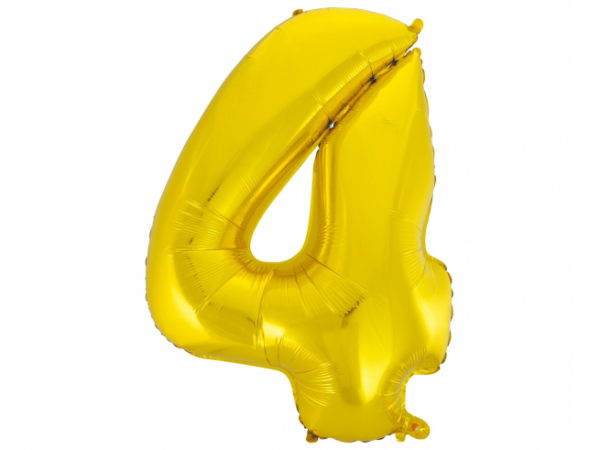 Number-4-kuldne-FG-C85Z4 Foil balloon "NUMBER 4" gold