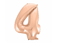 Foil balloon "NUMBER 4" pink-gold