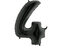 Foil balloon "NUMBER 4" black