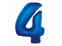 Foil balloon "NUMBER 4" dark blue