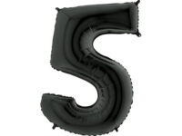 Foil balloon "NUMBER 5" black