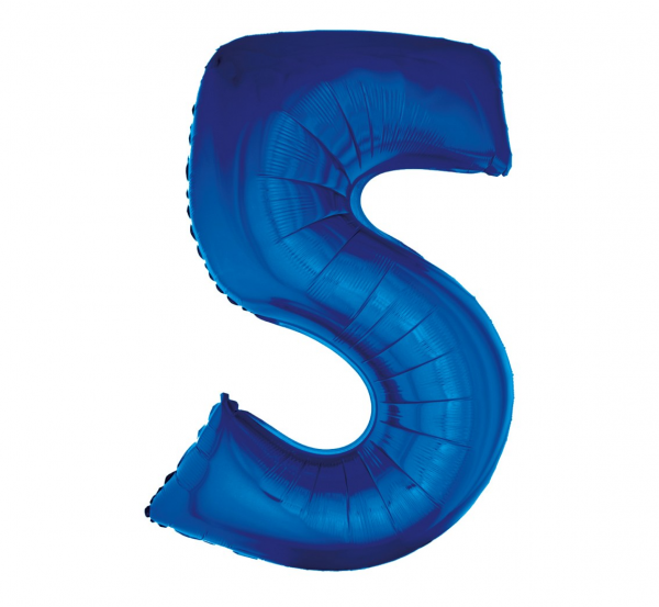 Fooliumist õhupall "NUMBER 5" sinine