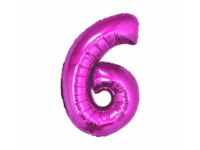Number-6-fuksia-FG-C85R6 Fooliumist õhupall "NUMBER 6" fuksia