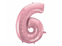 Number-6-heleroosa-BC-HRO6 Фольгированный шар "ЦИФРА 6" нежно-розовый