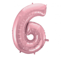 Foil balloon "NUMBER 6" light pink