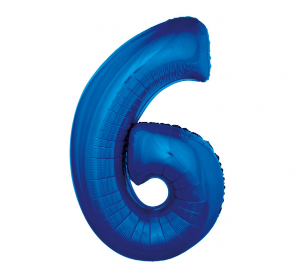 Fooliumist õhupall "NUMBER 6" sinine