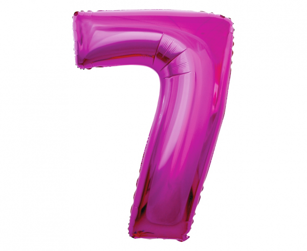 Fooliumist õhupall "NUMBER 7" fuksia