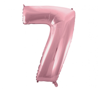 Fooliumist õhupall "NUMBER 7" heleroosa