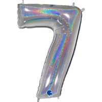 Fooliumist õhupall "NUMBER 7" hõbe särav