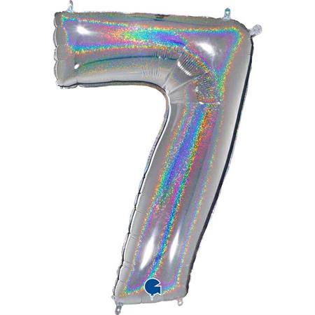 Fooliumist õhupall "NUMBER 7" hõbe särav