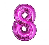 Fooliumist õhupall "NUMBER 8" fuksia