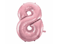Foil balloon "NUMBER 8" light pink