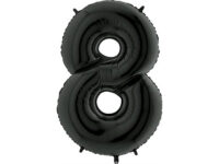 Foil balloon "NUMBER 8" black