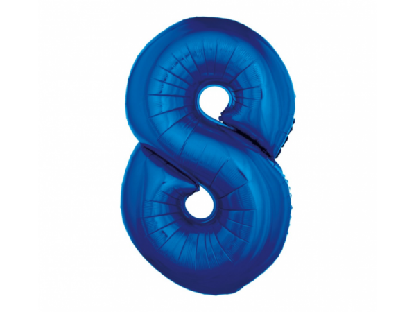 Foil balloon "NUMBER 8" dark blue