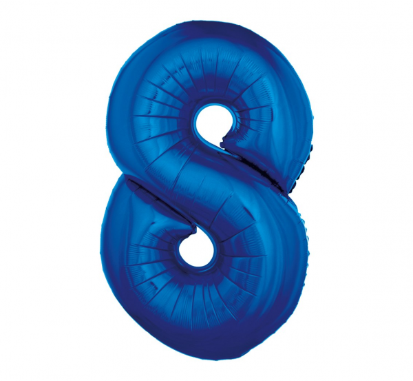 Fooliumist õhupall "NUMBER 8" sinine