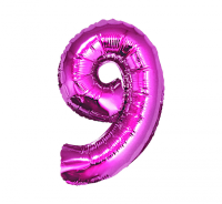 Fooliumist õhupall "NUMBER 9" fuksia