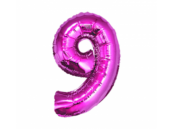 Fooliumist õhupall "NUMBER 9" fuksia