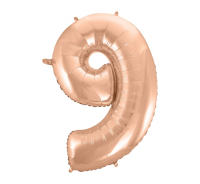 Foil balloon "NUMBER 9" pink-gold
