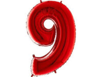 Foil balloon "NUMBER 9" red