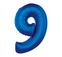 Fooliumist õhupall "NUMBER 9" sinine