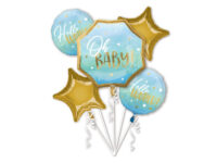 Foil balloon "OH BABY,HELLO WORLD" blu-gold