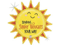 Paike-Sending-sunny-thoughts-your-way-GR-25134GH-P Fooliumist õhupall päike «SENDING SUNNY THOUGHTS YOUR WAY»