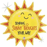 Foil balloon, sun «SENDING SUNNY THOUGHTS YOUR WAY»