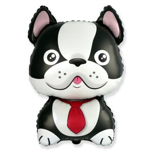 Foil balloon «FRENCH BULLDOG», black
