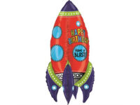 Foil balloon rocket "HAPPY BIRTHDAY! HAVE A BLUST!"