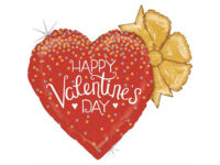 Süda «Happy Valentine's day»  punane, holograafiline