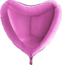 Heart, fuchsia metallic, 91cm