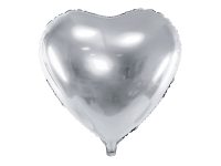 Süda, hõbe metallik, 45cm