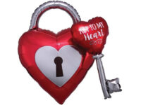 Foil balloon "KEY TO MY HEART" heart