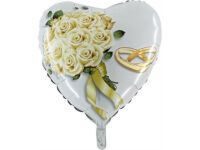 White heart with roses