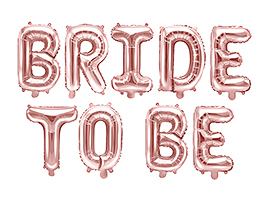 Tahed-BRIDE-TO-BE-roosa-kuldne-ohuga-taitmine-FB35M-019R Foil letter balloon "BRIDE TO BE" pink-gold