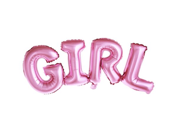Tähed «GIRL», fooliumist, roosa