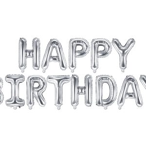 Letter foil balloon «HAPPY BIRTHDAY" silver